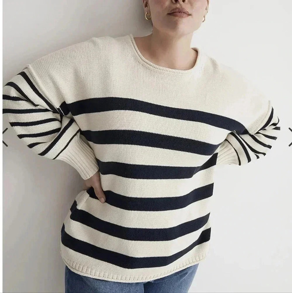 Madewell Pullover Sweater in Mixed Stripe - Picture 2 of 10
